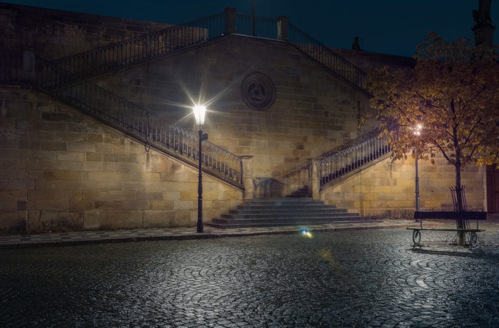 Nocturnal Prague IIII Steps Charles Bridge